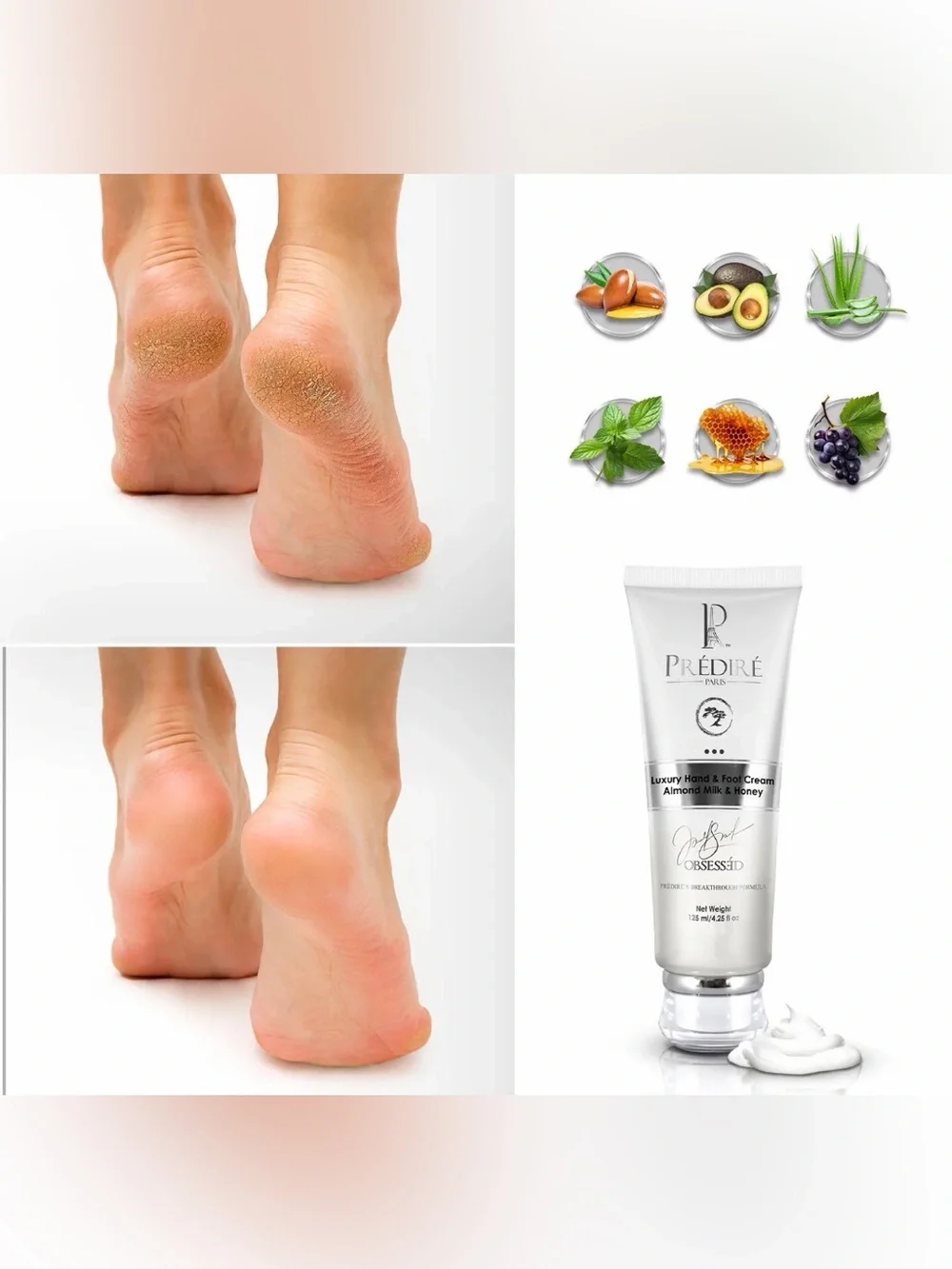 NWT PREDIRE PARIS Intensive Foot & Hand Cream for Dry Skin & Rough Skin